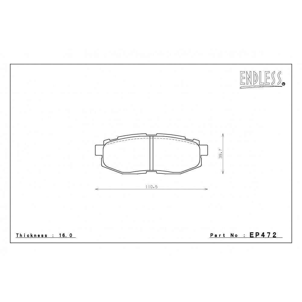 Endless Brake Pads Toyota GT86, Subaru BRZ Standard Brakes Full Set EP386, EP472