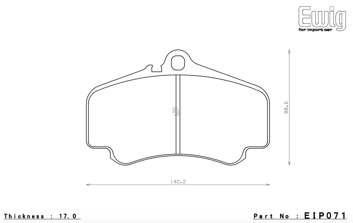 Endless Brake Pads Porsche 996 Turbo, GT3, 997 3.8 Carrera, Carrera 4 Front EIP071