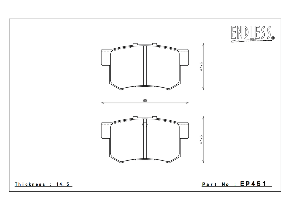 Endless Brake Pads Honda S2000 Rear EP451