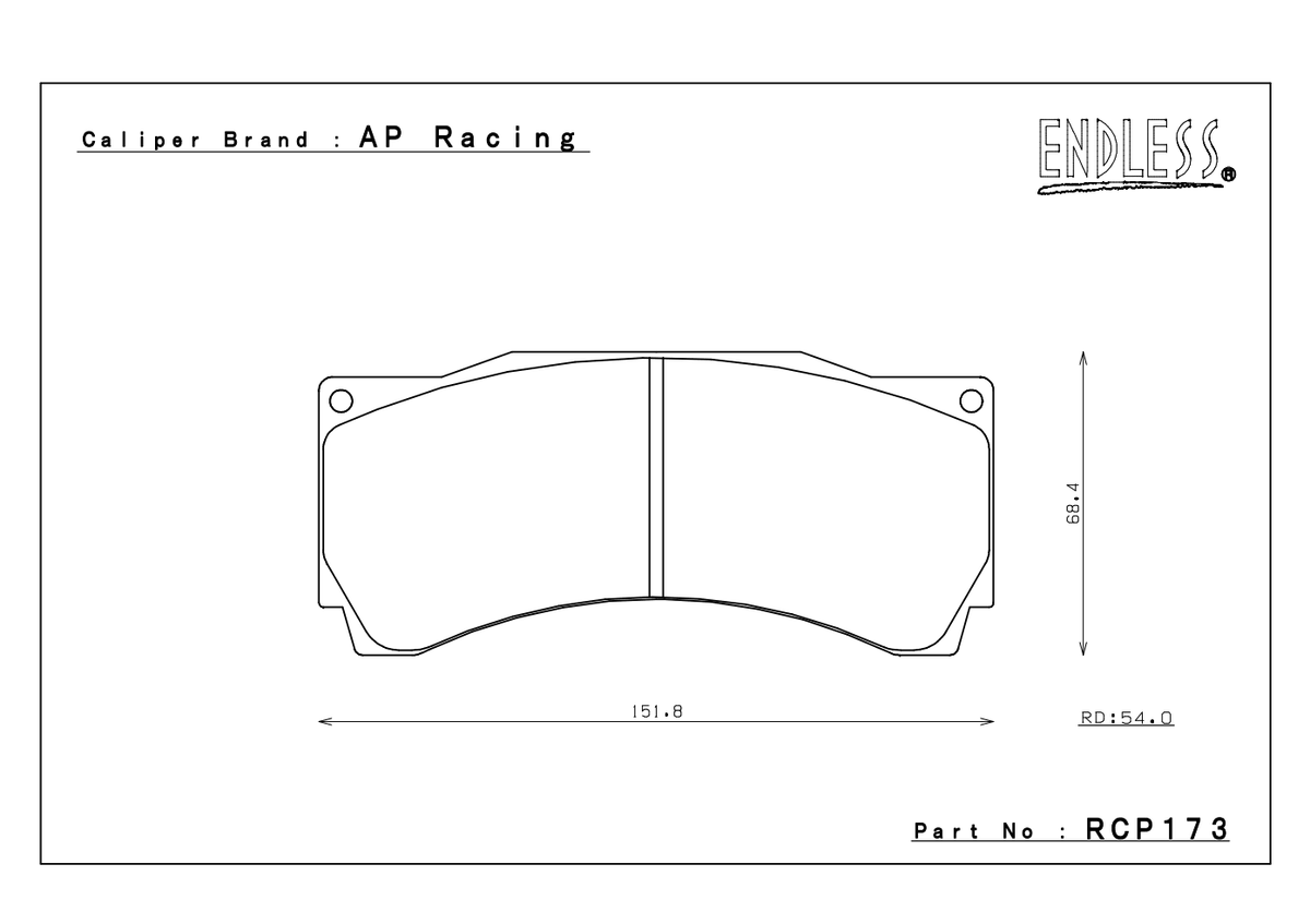 Endless Brake Pads Honda Civic TCR Front RCP173