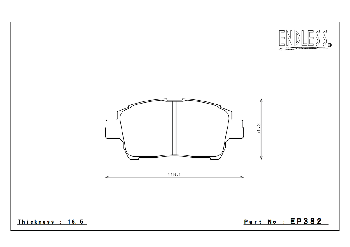 Endless Brake Pads Toyota MR2 Front EP382