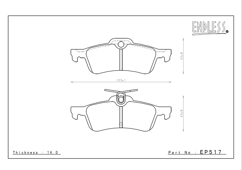 Endless Brake Pads Honda Civic (FK2) Full Set EP357, EP517