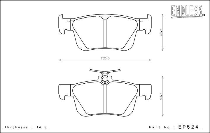 Endless Brake Pads Honda Civic (FC1, FK7, FL1), Civic Type-R (FK8, FL5) Rear EP524