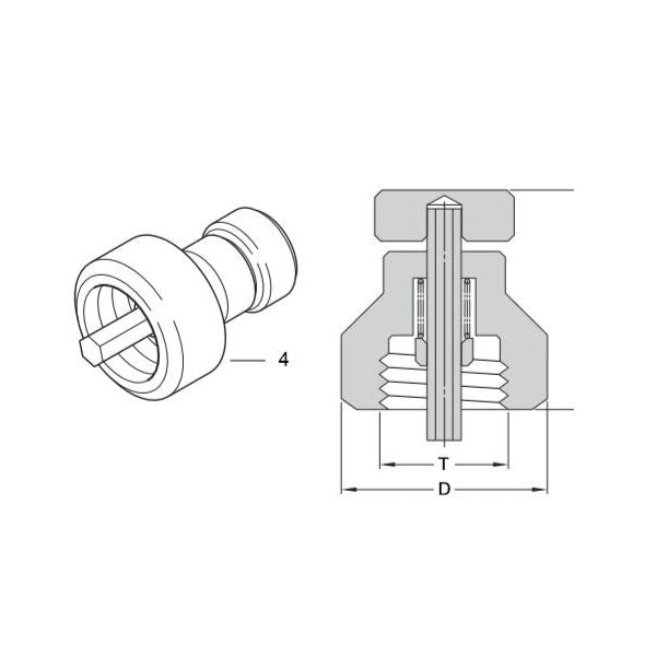 Öhlins 24631-02 Rebound Adjuster M12×1.25 — technical drawing