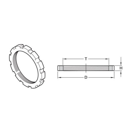 Öhlins 24636-03 Spring Seat Lock Ring M52×1.5 — technical drawing