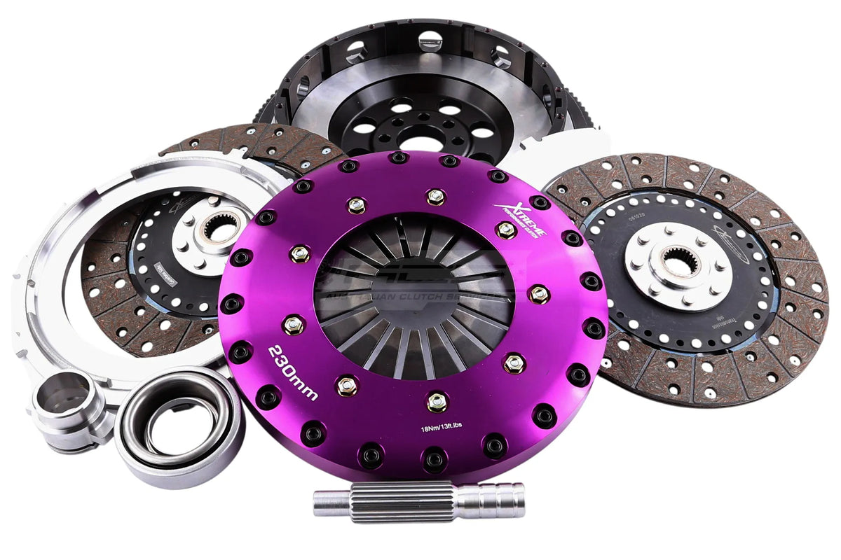 Xtreme Clutch 230mm Rigid Organic Twin Plate Clutch Kit Nissan 300ZX Z32 Twin Turbo with Flywheel KNI23538-2G