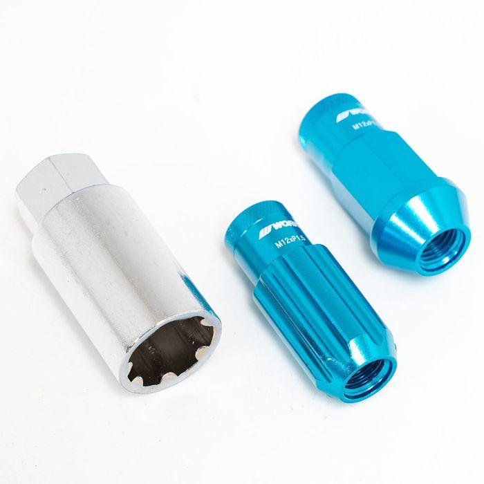 Work Wheel Nuts and Locking Nuts Set M12X1.5 - Open end - Blue