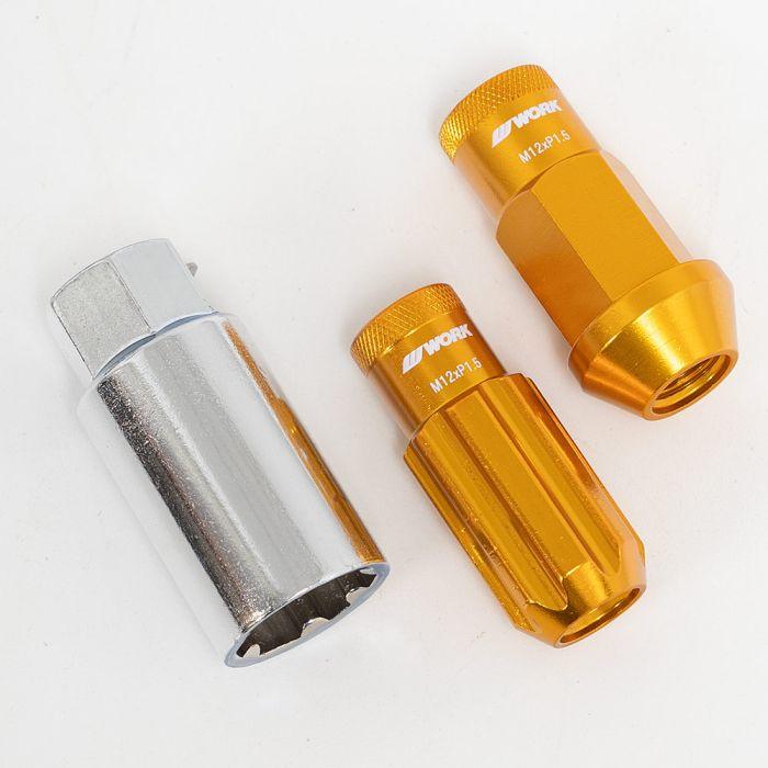 Work Wheel Nuts and Locking Nuts Set M12X1.25 - Open end - Orange