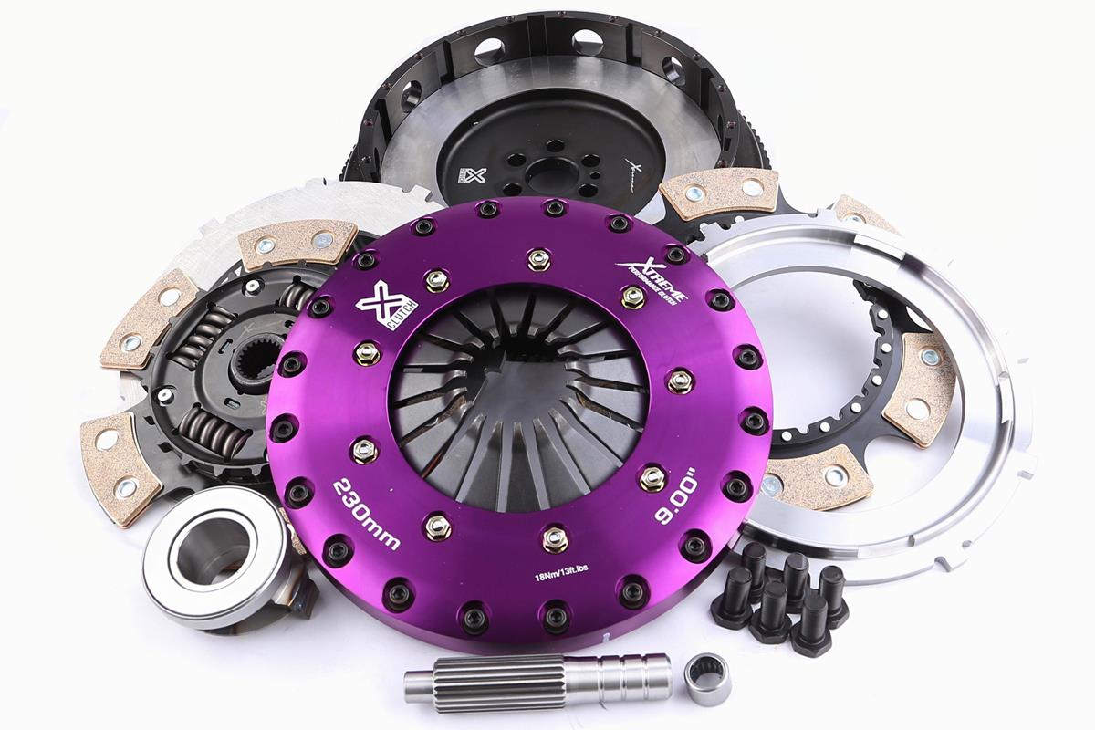 Xtreme Clutch KMZ23530-2B sprung ceramic twin plate clutch kit, single-mass flywheel and fitting components
