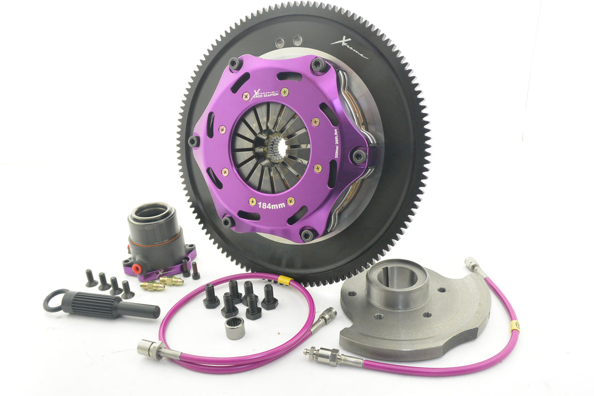 Xtreme Clutch KMZ18680-2E RX-7 FD 184 mm twin-plate assembly, flywheel and hydraulic release conversion components