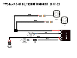 Lazer Two-Lamp Wiring Kit - (2 Pin, Deutsch DT, 12V)