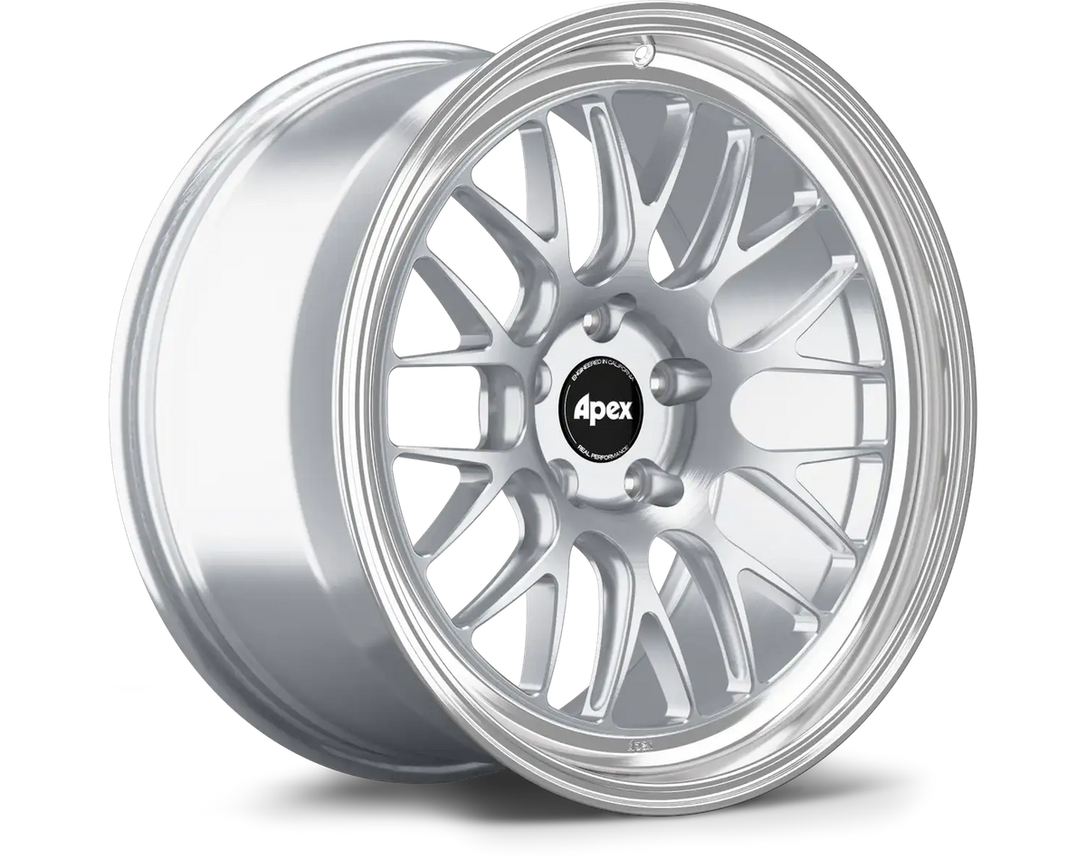 APEX ML-10RT Brushed Clear with machined lip; wheel diameter and face profile vary by specification