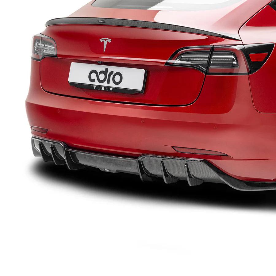 ADRO Prepreg Carbon Fiber Rear Diffuser Tesla Model 3