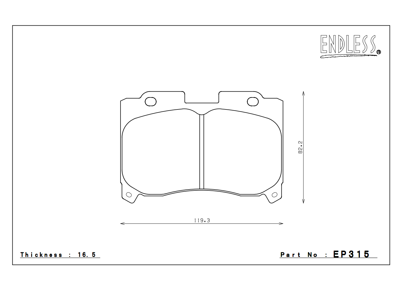 ENDLESS EP315 TOYOTA SUPRA A80 - Front