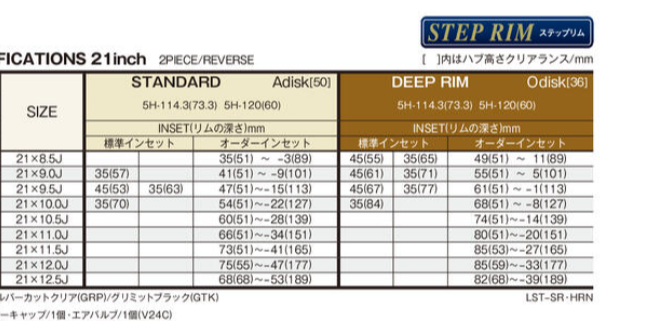 WORK LANVEC LS10 21" STEP RIM