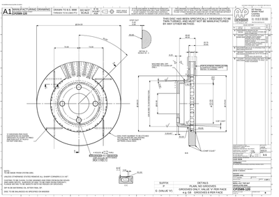AP Racing Ventilated Brake Disc 254x20.7mm (CP2589-120) technical drawing