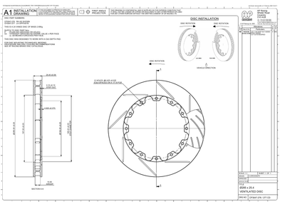 AP Racing Ventilated Brake Disc 285x25.4mm (CP3047-276/277) technical drawing
