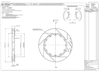 AP Racing Ventilated Brake Disc 280x25.4mm (CP3047-288/289) technical drawing