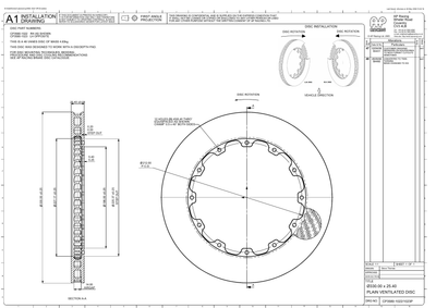 AP Racing Ventilated Brake Disc 330x25.4mm (CP3580-1022/1023) technical drawing