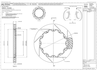 AP Racing Ventilated Brake Disc 330x25.4mm (CP3580-1092/1093) technical drawing