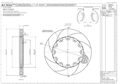 AP Racing Ventilated Brake Disc 330x30mm (CP3580-1130/1131) technical drawing