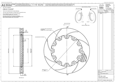 AP Racing Ventilated Brake Disc 330x28mm (CP3580-1190/1191) technical drawing
