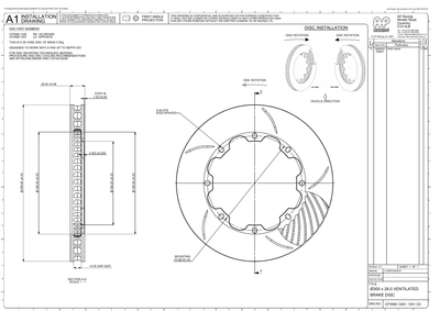 AP Racing Ventilated Brake Disc 300x28mm (CP3580-1200/1201) technical drawing