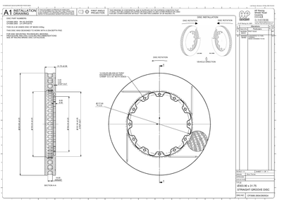 AP Racing Ventilated Brake Disc 304x32mm (CP3580-2604/2605) technical drawing