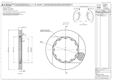 AP Racing Ventilated Brake Disc 295x25.4mm (CP3580-2894/2895) technical drawing
