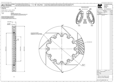 AP Racing Ventilated Brake Disc 330x28mm (CP3580-2900/2901) technical drawing