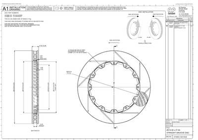 AP Racing Ventilated Brake Disc 310x28mm (CP3580-318/319) technical drawing