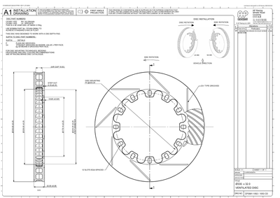 AP Racing Ventilated Brake Disc 325x32mm (CP3581-1052/3) technical drawing