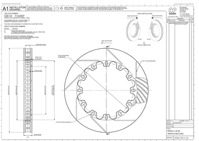 AP Racing Ventilated Brake Disc 356x36mm (CP3581-1078/1079) technical drawing