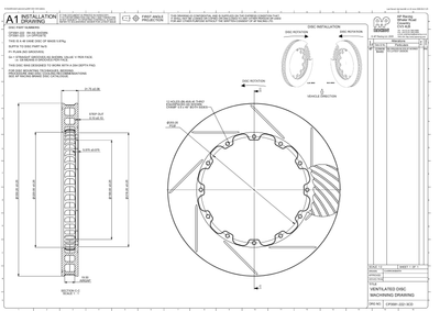 AP Racing Ventilated Brake Disc 330x32mm (CP3581-222/223) technical drawing