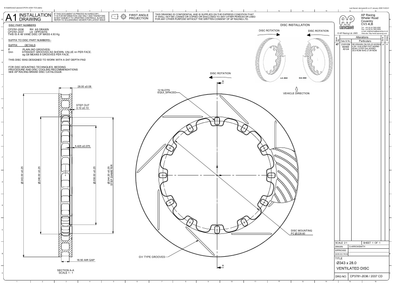 AP Racing Ventilated Brake Disc 343x28mm (CP3781-2036/2037) technical drawing