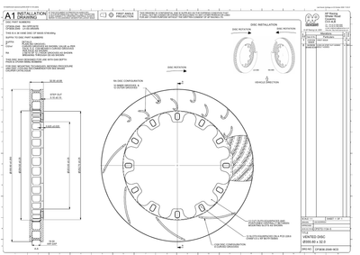 AP Racing Ventilated Brake Disc 356x32mm (CP3836-2048/2049) technical drawing
