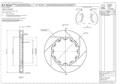 AP Racing Ventilated Brake Disc 285x28mm (CP3837-1002/1003) technical drawing
