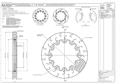AP Racing Ventilated Brake Disc 325x32mm (CP3870-1130/1) technical drawing