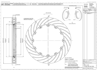 AP Racing Ventilated Brake Disc 380x36mm (CP4095-100/101) technical drawing
