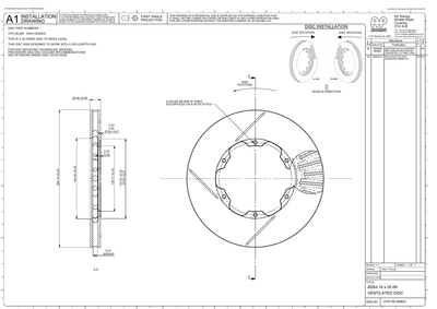 AP Racing Ventilated Brake Disc 264x21mm (CP4136-208) technical drawing