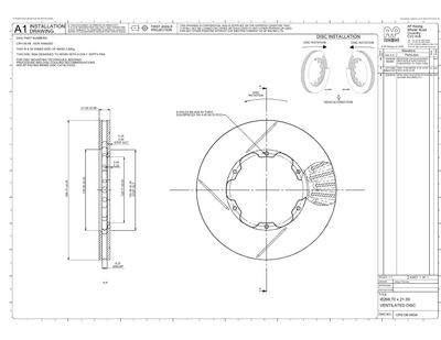 AP Racing Ventilated Brake Disc 267x21mm (CP4136-48) technical drawing