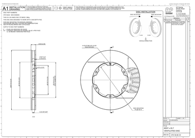 AP Racing Ventilated Brake Disc 257x21mm (CP4136-86) technical drawing