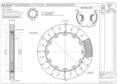 AP Racing Ventilated Brake Disc 380x36mm (CP4284-134/135) technical drawing