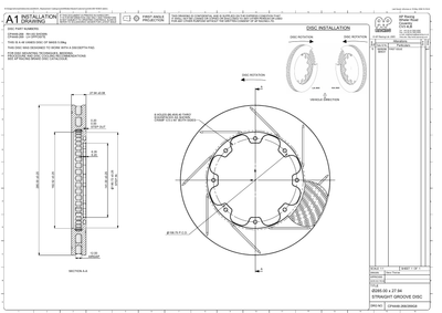 AP Racing Ventilated Brake Disc 285x28mm (CP4448-268/269) technical drawing