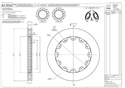 AP Racing Ventilated Brake Disc 355x32mm (CP4542-106/107) technical drawing