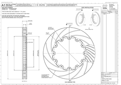 AP Racing Ventilated Brake Disc 362x32mm (CP4542-142/143) technical drawing