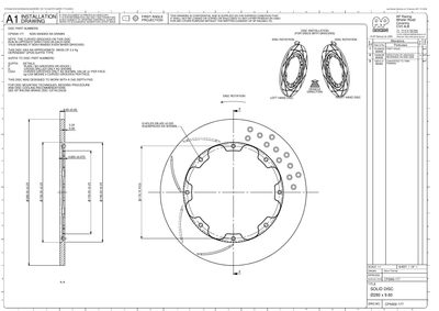 AP Racing Solid Brake Disc 260x9.6mm (CP2866-177) technical drawing