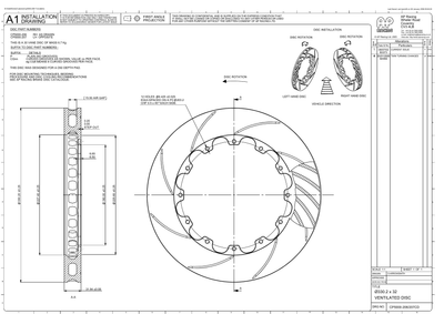 AP Racing Ventilated Brake Disc 330x32mm (CP5000-206/207) technical drawing