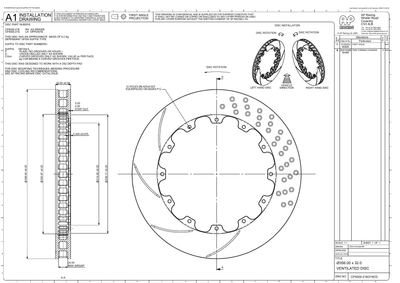 AP Racing Ventilated Brake Disc 356x32mm (CP5000-218/9) technical drawing