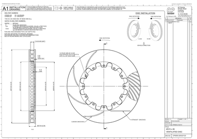 AP Racing Ventilated Brake Disc 315x28mm (CP5000-220/221) technical drawing